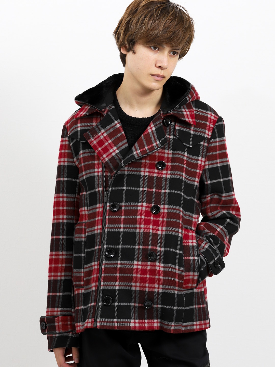 ウールライク フード着脱pコート M 10赤 ジャケット アウター Taka Q Online Shop タカキューオンラインショップ 公式通販