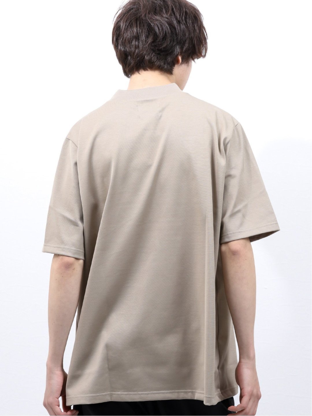 MADE IN JAPAN ULTIMA 天竺無地モックネックBIG半袖Tシャツ(M 33ベージュ): トップス | TAKA-Q