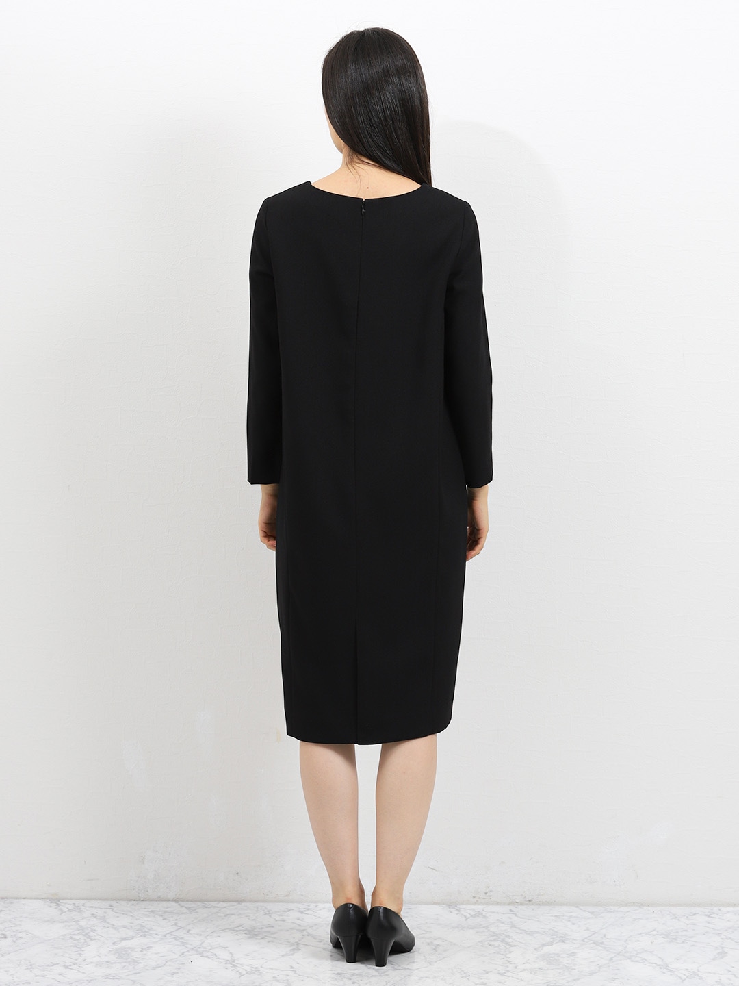 ウールライク 長袖サックワンピース M 05黒 ワンピース ドレス Taka Q Online Shop タカキューオンラインショップ 公式通販