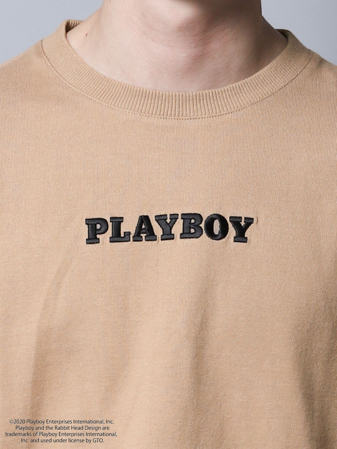 プレイボーイ Playboy別注 綿天竺スリーブロゴbig長袖tシャツ M 33ベージュ トップス Taka Q Online Shop タカキューオンラインショップ 公式通販