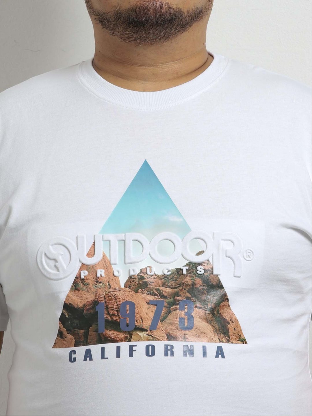 大きいサイズ アウトドアプロダクツ Outdoor Products 天竺トライアングルエンボス クルーネック半袖tシャツ Gb 2l 01白 トップス Taka Q Online Shop タカキューオンラインショップ 公式通販