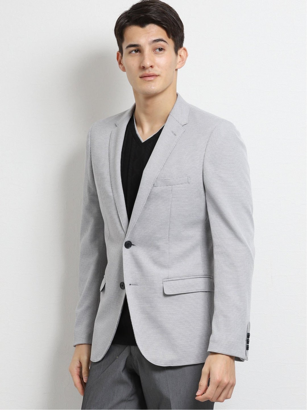 ストレッチサーフニット スリムフィット2釦ジャケット ライトグレー S 03ライトグレー ジャケット アウター Taka Q Online Shop タカキューオンラインショップ 公式通販