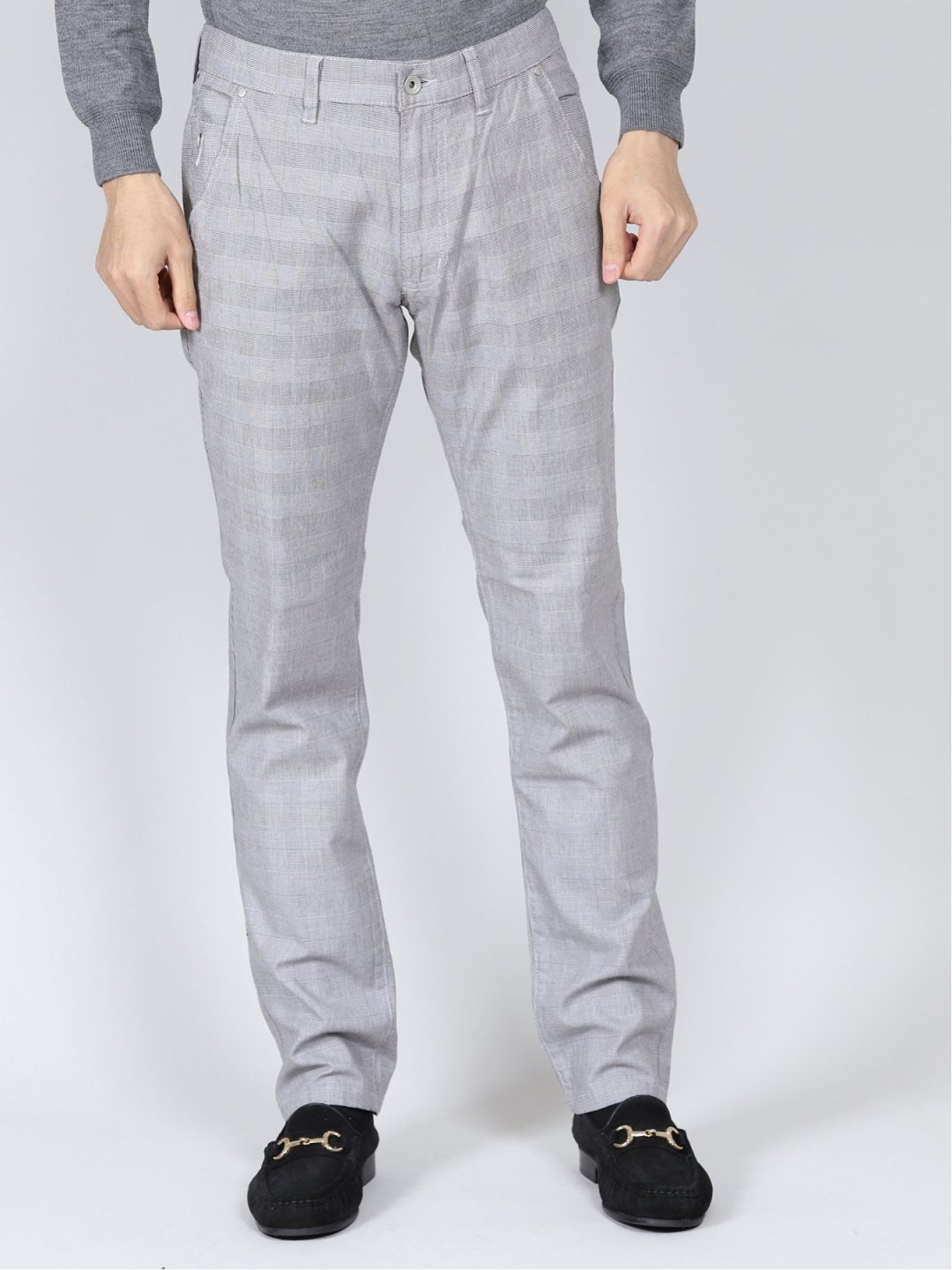 ストレッチ モノトーンチェック柄パンツ S 03ライトグレー パンツ Taka Q Online Shop タカキューオンラインショップ 公式通販