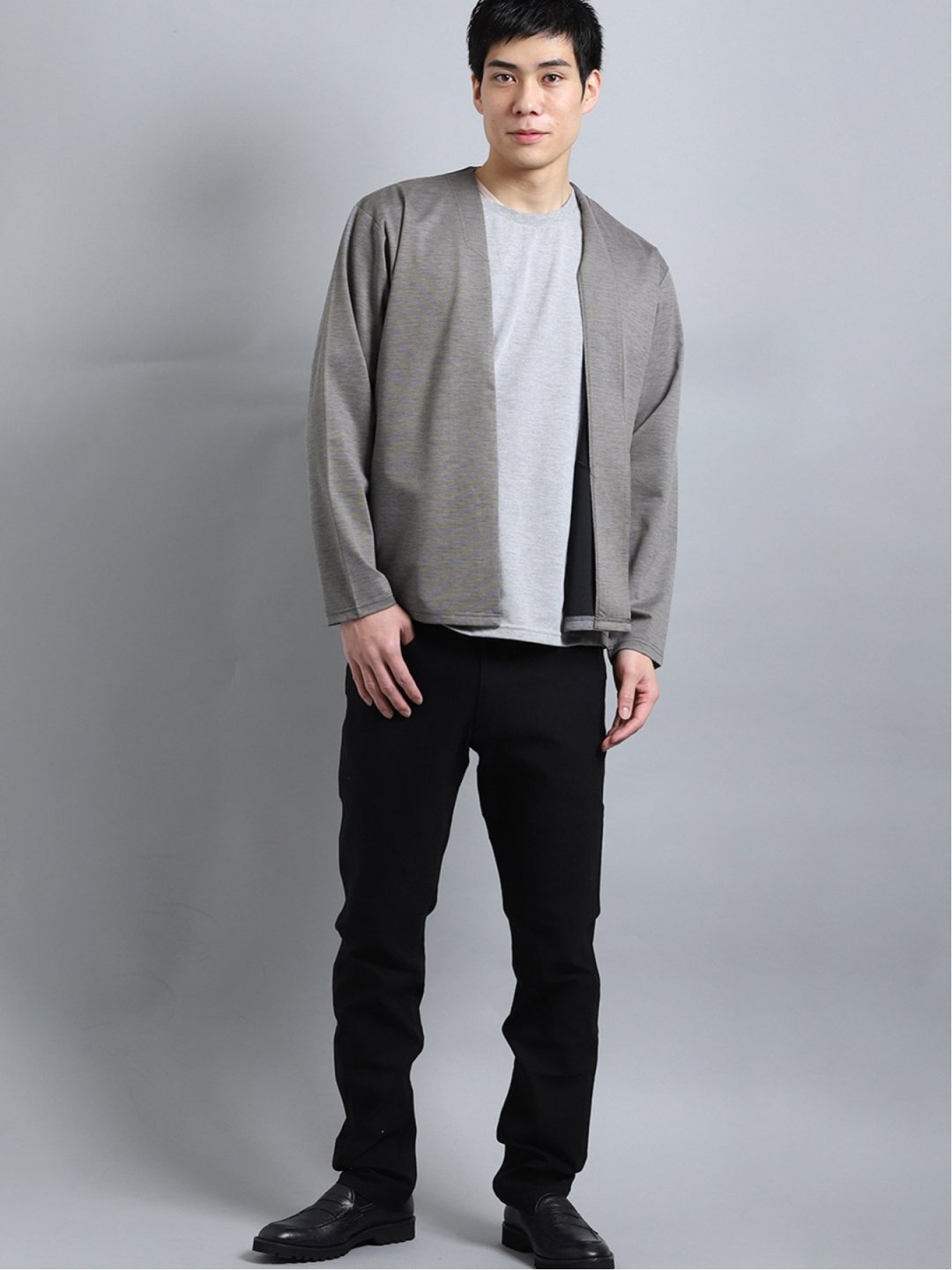 着流しカーディガン 半袖tシャツ アンサンブル M 06グレー トップス Taka Q Online Shop タカキューオンラインショップ 公式通販