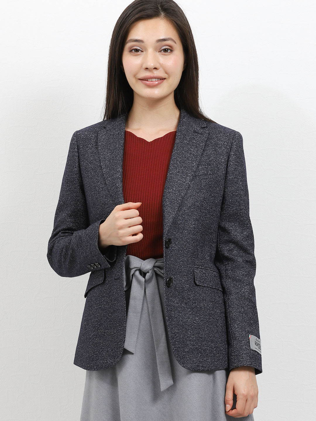 フォルテックス Fortex 2釦テーラードジャケット 紺チェック S 75紺 ジャケット アウター Taka Q Online Shop タカキューオンラインショップ 公式通販