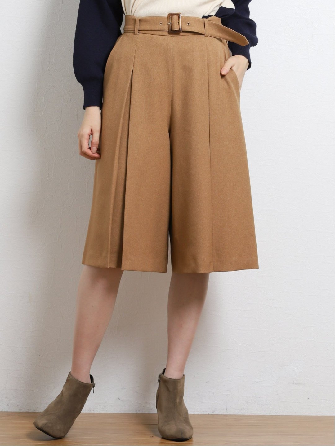ボックスタック キュロットパンツ M 34キャメル パンツ Taka Q Online Shop タカキューオンラインショップ 公式通販