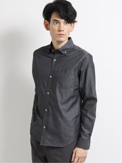 コットン小紋柄プリント ボタンダウン長袖シャツ M 05黒 トップス Taka Q Online Shop タカキューオンラインショップ 公式通販